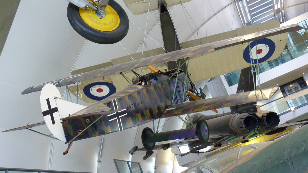 The Fokker D.VII as currently on display (picture by Damian Entwistle from flickr)